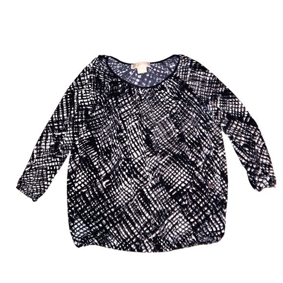 Michael Kors black white blouse